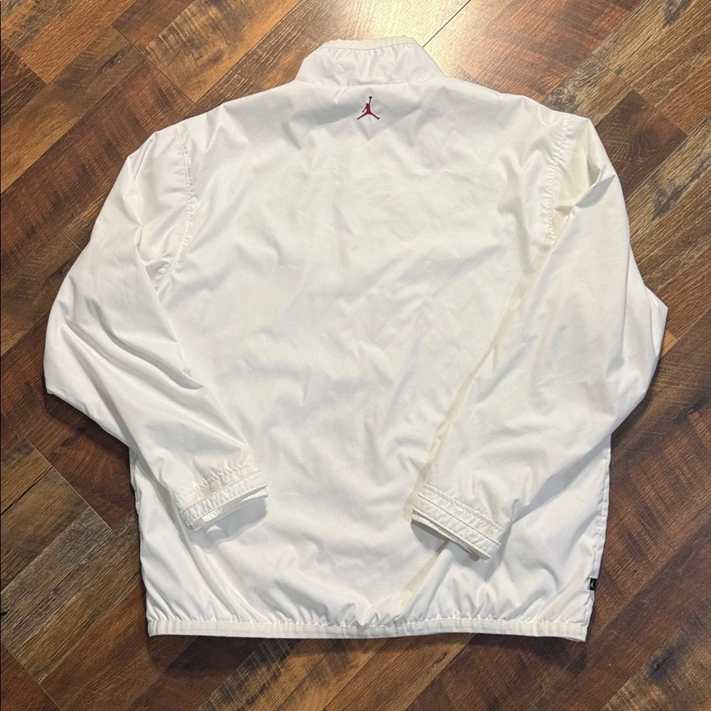 Nike Air Jordan Windbreaker Jacket White Red Zip Up XXL